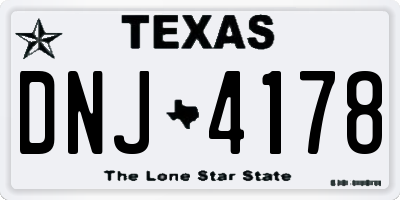 TX license plate DNJ4178