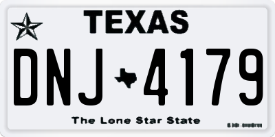 TX license plate DNJ4179