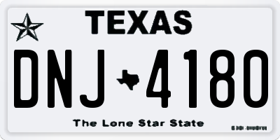 TX license plate DNJ4180