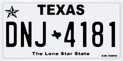 TX license plate DNJ4181