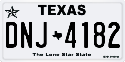 TX license plate DNJ4182