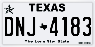 TX license plate DNJ4183