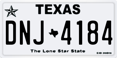 TX license plate DNJ4184