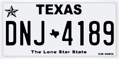 TX license plate DNJ4189