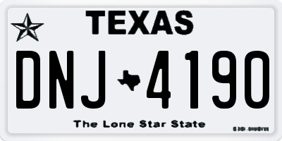 TX license plate DNJ4190