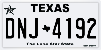 TX license plate DNJ4192