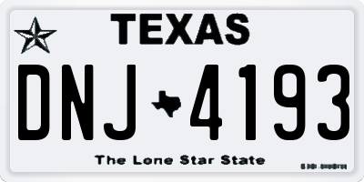 TX license plate DNJ4193