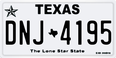 TX license plate DNJ4195
