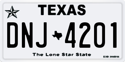 TX license plate DNJ4201