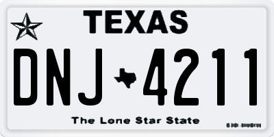 TX license plate DNJ4211