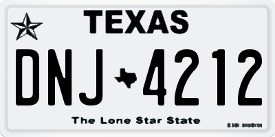 TX license plate DNJ4212