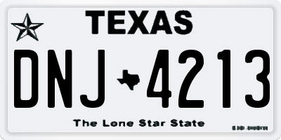 TX license plate DNJ4213