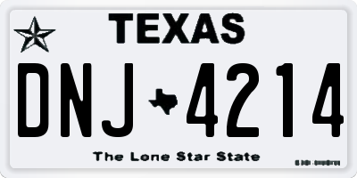 TX license plate DNJ4214