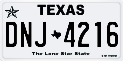 TX license plate DNJ4216