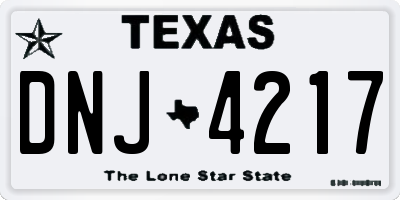 TX license plate DNJ4217