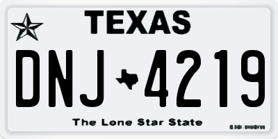 TX license plate DNJ4219