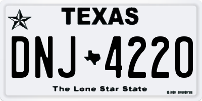 TX license plate DNJ4220