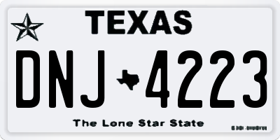 TX license plate DNJ4223