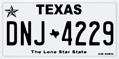 TX license plate DNJ4229