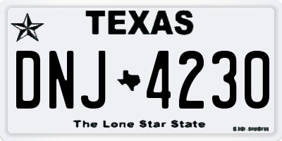 TX license plate DNJ4230