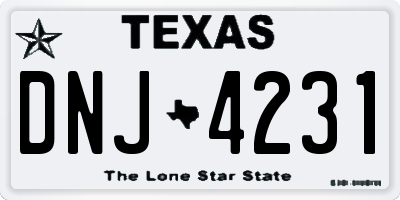 TX license plate DNJ4231