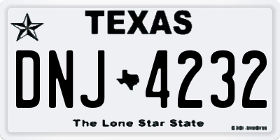 TX license plate DNJ4232