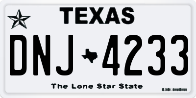TX license plate DNJ4233