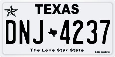 TX license plate DNJ4237
