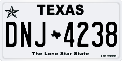 TX license plate DNJ4238