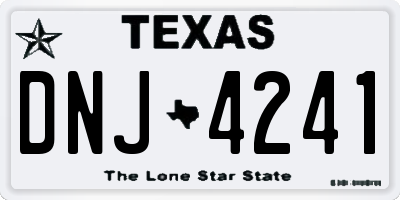 TX license plate DNJ4241