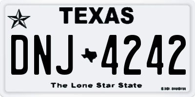 TX license plate DNJ4242