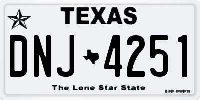 TX license plate DNJ4251