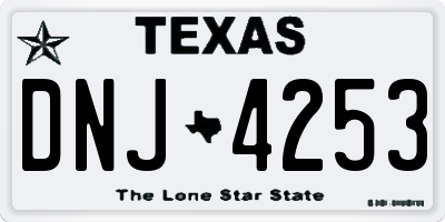 TX license plate DNJ4253