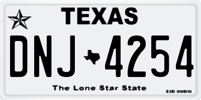 TX license plate DNJ4254