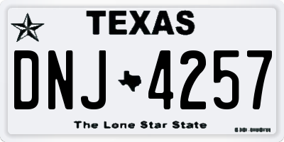 TX license plate DNJ4257