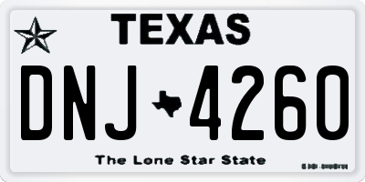 TX license plate DNJ4260