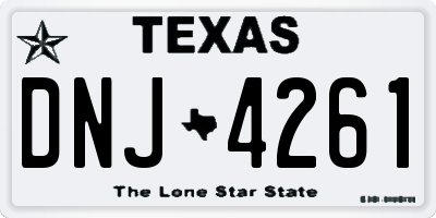 TX license plate DNJ4261