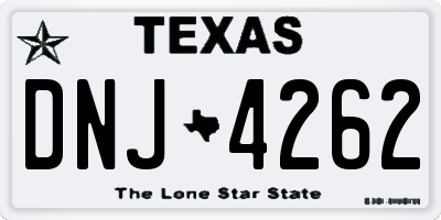 TX license plate DNJ4262