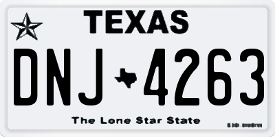 TX license plate DNJ4263