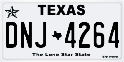 TX license plate DNJ4264