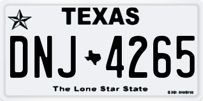 TX license plate DNJ4265