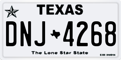 TX license plate DNJ4268