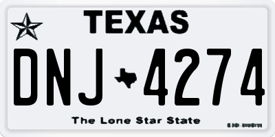 TX license plate DNJ4274