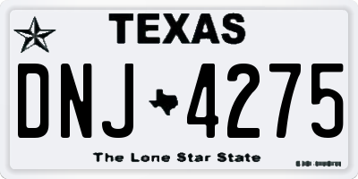 TX license plate DNJ4275