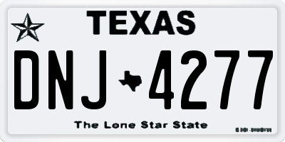 TX license plate DNJ4277