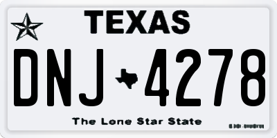 TX license plate DNJ4278