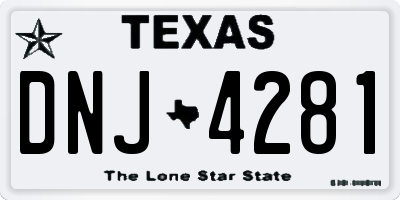 TX license plate DNJ4281