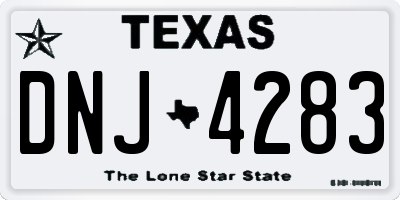 TX license plate DNJ4283