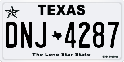 TX license plate DNJ4287