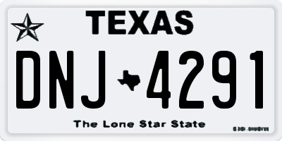 TX license plate DNJ4291